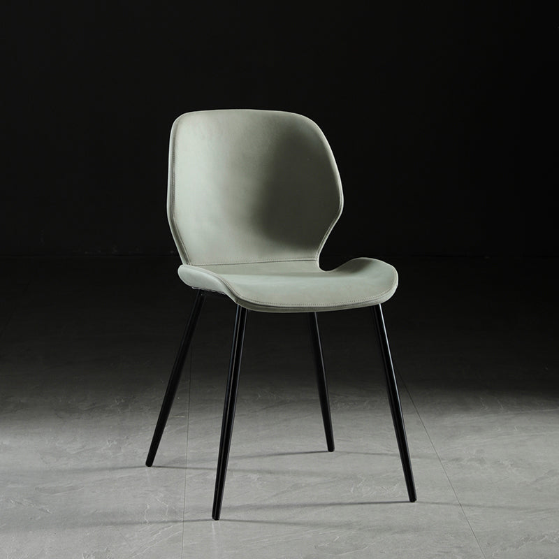 Contemporary Home Upholstered Side Chair Matte Finish Wingback Dining Chair