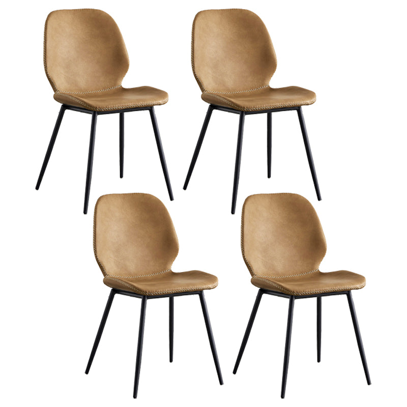 Contemporary Home Upholstered Side Chair Matte Finish Wingback Dining Chair