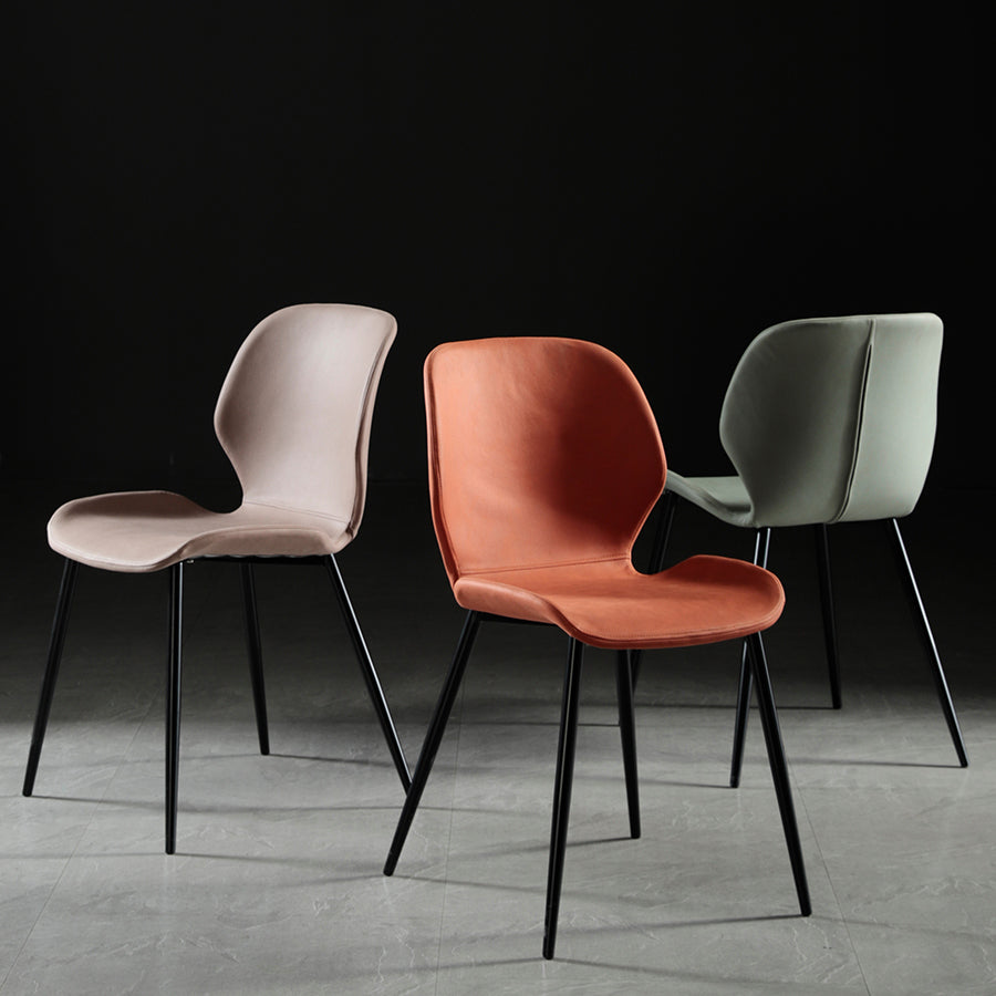 Contemporary Home Upholstered Side Chair Matte Finish Wingback Dining Chair