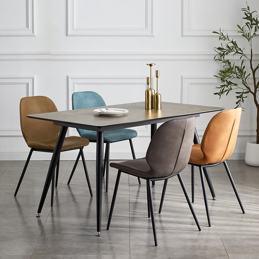 Contemporary Home Upholstered Side Chair Matte Finish Wingback Dining Chair