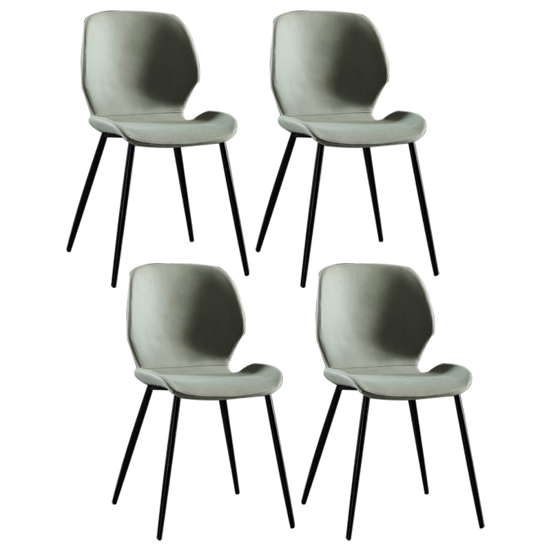 Contemporary Home Upholstered Side Chair Matte Finish Wingback Dining Chair
