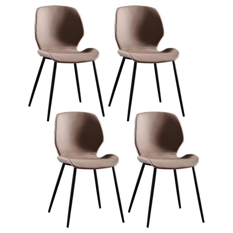 Contemporary Home Upholstered Side Chair Matte Finish Wingback Dining Chair