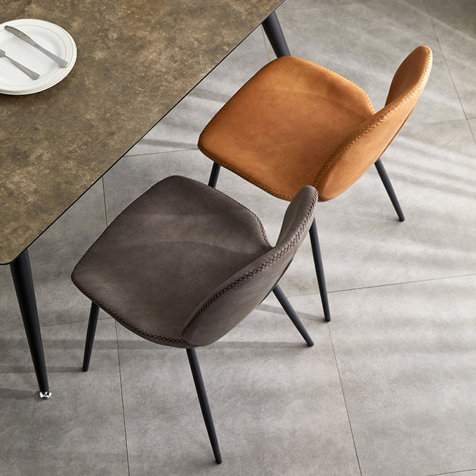 Contemporary Home Upholstered Side Chair Matte Finish Wingback Dining Chair