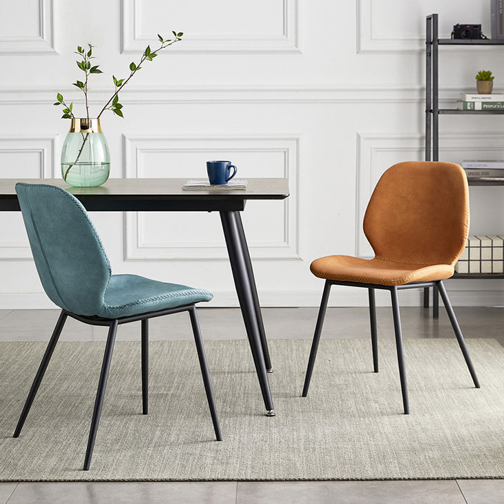 Contemporary Home Upholstered Side Chair Matte Finish Wingback Dining Chair