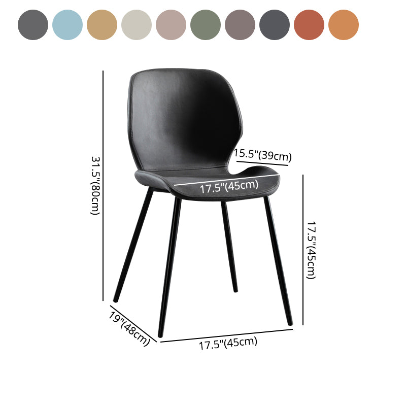 Contemporary Home Upholstered Side Chair Matte Finish Wingback Dining Chair