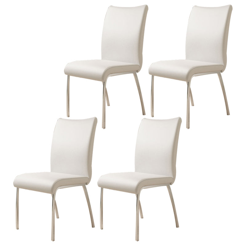 Silla sin brazos de comedor de cuero PU Glam, sillas de comedor de metal para uso doméstico