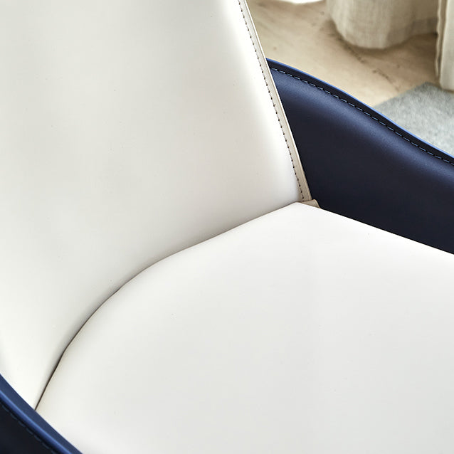 Modern Style Dining Armchairs Upholstered Solid Back Arm Chairs with Metal Legs