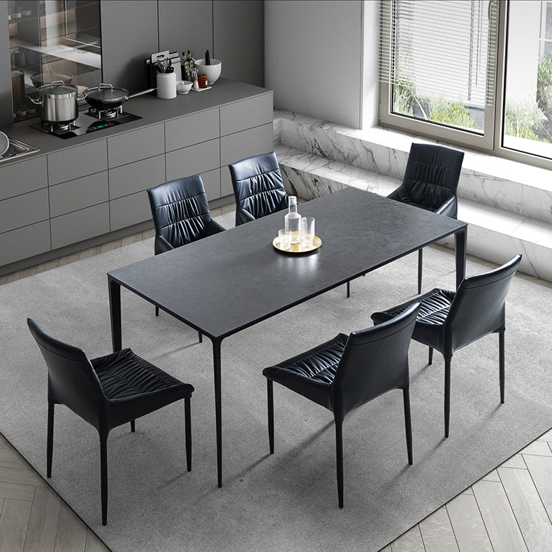 Silla auxiliar para el hogar contemporánea, silla de comedor tapizada de metal con respaldo sólido (juego de 2)