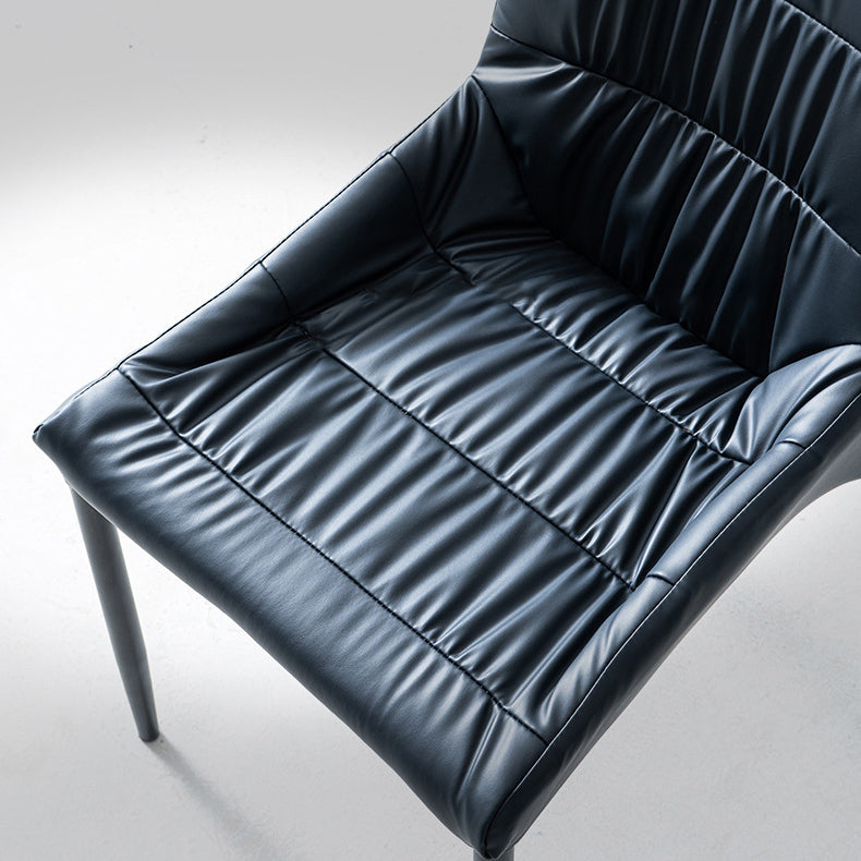 Silla auxiliar para el hogar contemporánea, silla de comedor tapizada de metal con respaldo sólido (juego de 2)