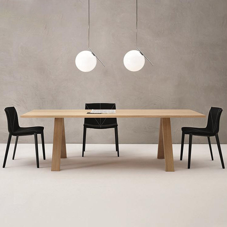 Solid Wood Contemporary Rectangular Table Wood Top Table for Dining Room and Kitchen
