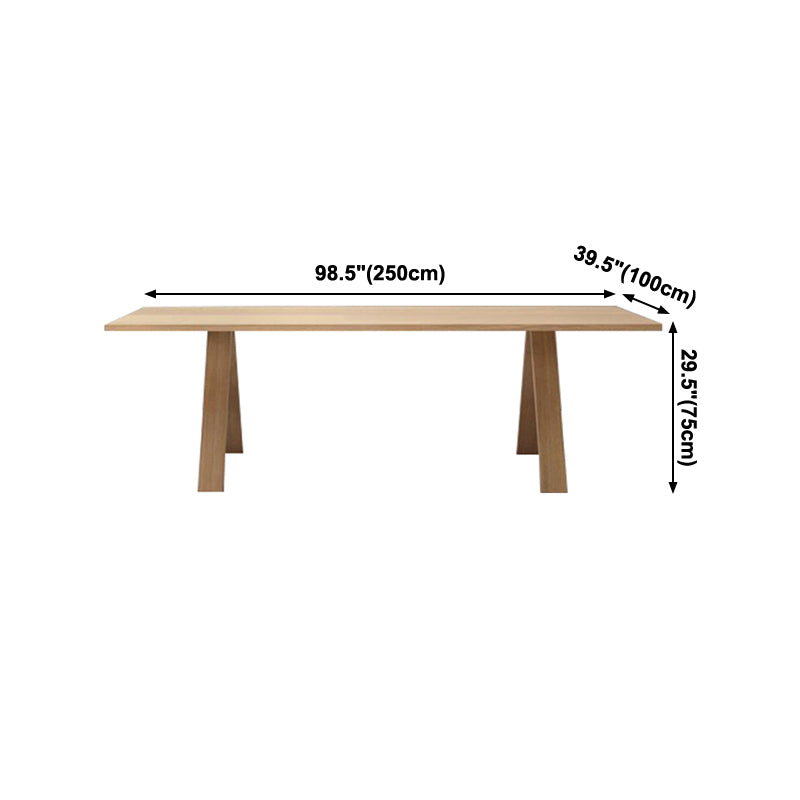 Solid Wood Contemporary Rectangular Table Wood Top Table for Dining Room and Kitchen
