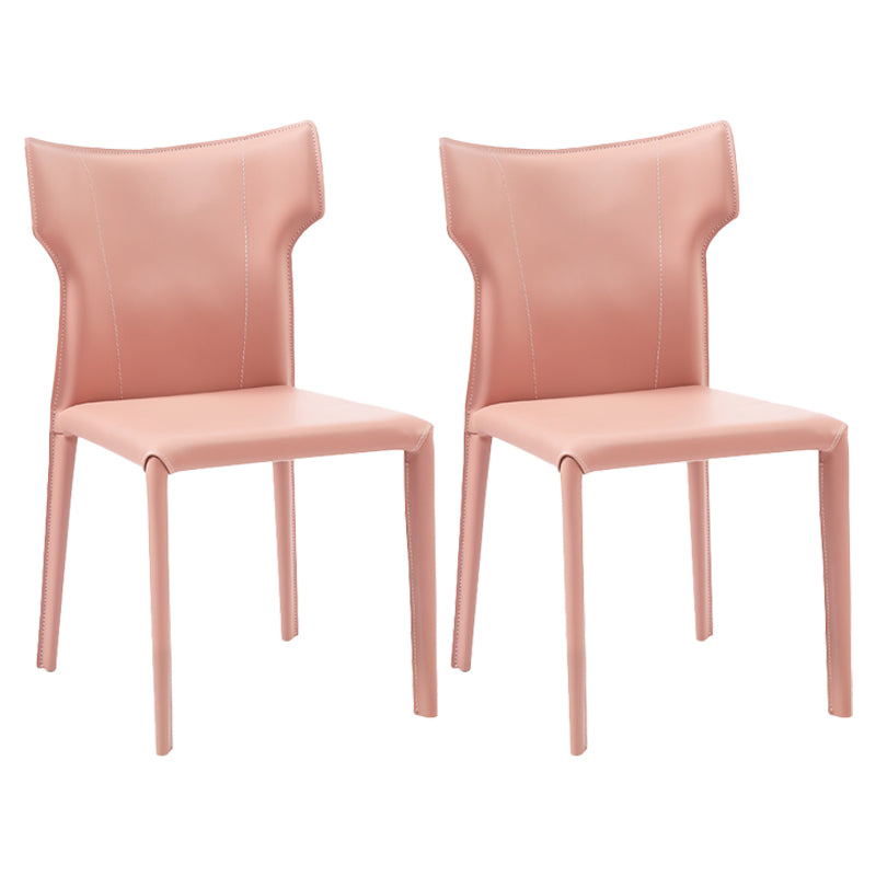 Silla sin brazos de comedor de metal contemporáneo, silla lateral de piel sintética para uso doméstico