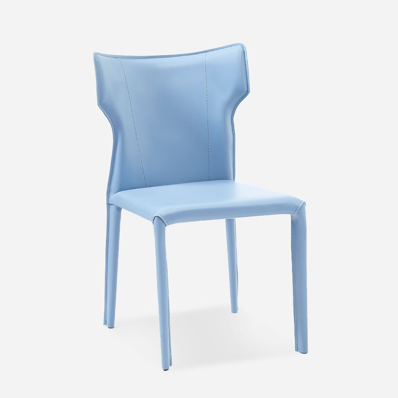 Silla sin brazos de comedor de metal contemporáneo, silla lateral de piel sintética para uso doméstico