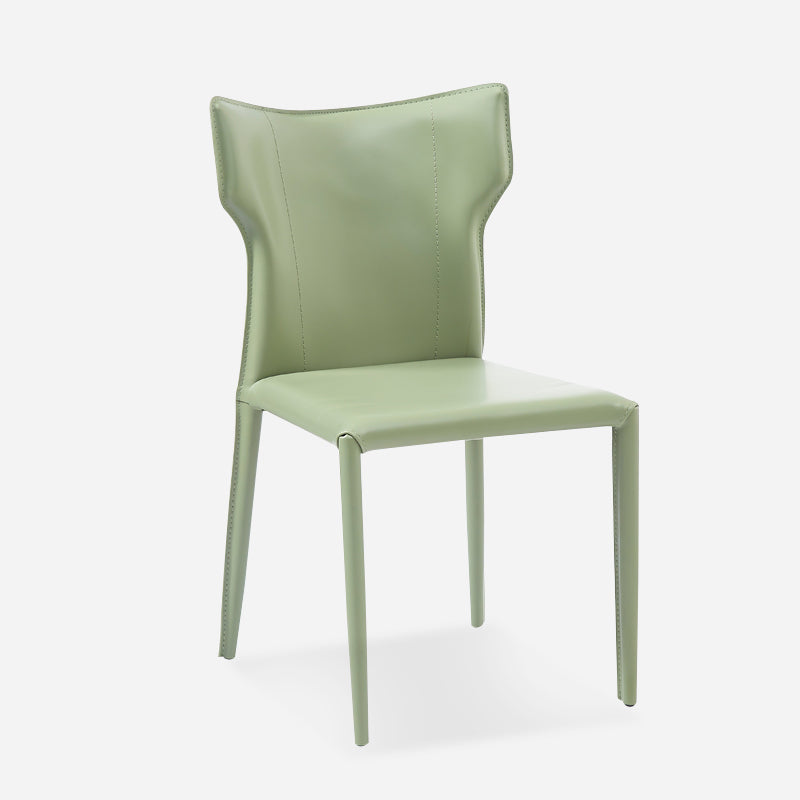 Silla sin brazos de comedor de metal contemporáneo, silla lateral de piel sintética para uso doméstico