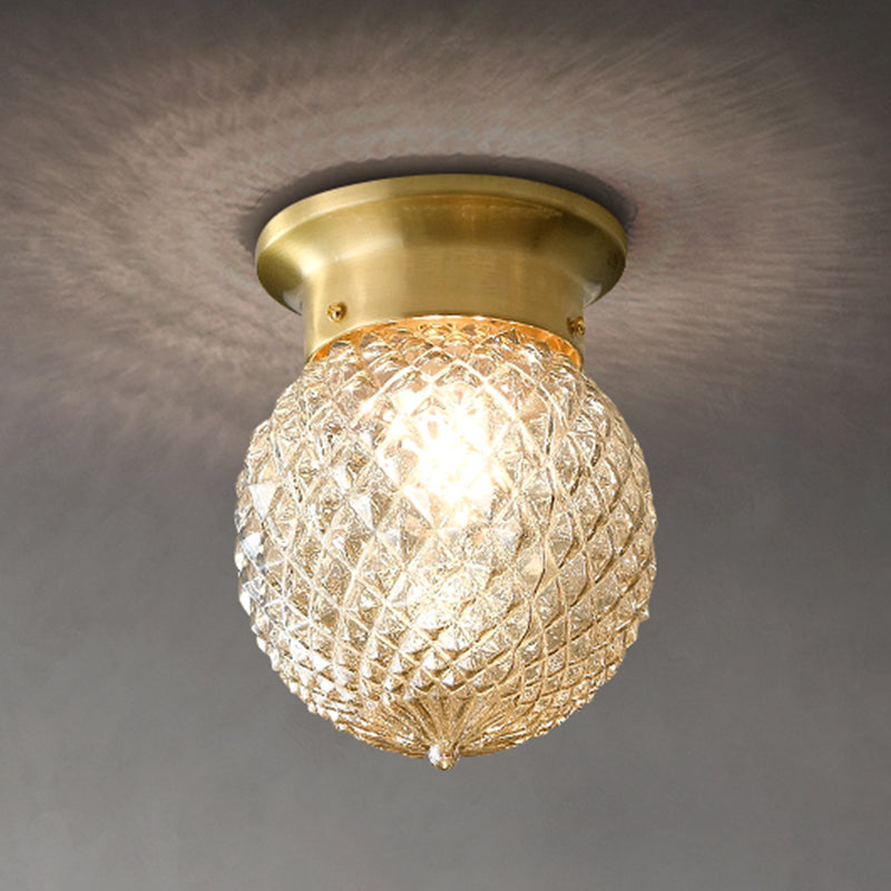 Plafonnier géométrique en verre et Bronze, Style créatif moderne, en cuivre, pour couloir