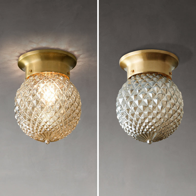Plafonnier géométrique en verre et Bronze, Style créatif moderne, en cuivre, pour couloir