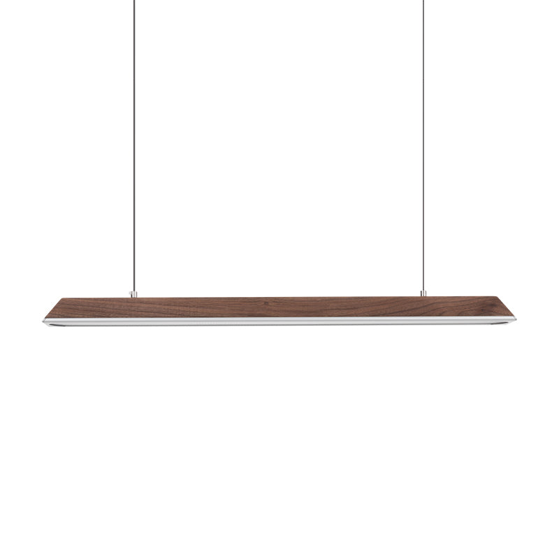Modern 1-Light Island Light Linear Wood Island Chandelier Lights for Office