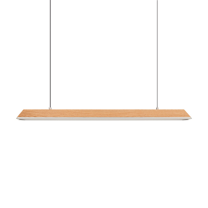 Modern 1-Light Island Light Linear Wood Island Chandelier Lights for Office