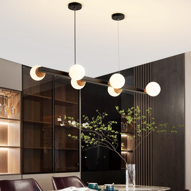 Brown Hanging Ceiling Light White Glass Modern Island Lamps for Dining Room