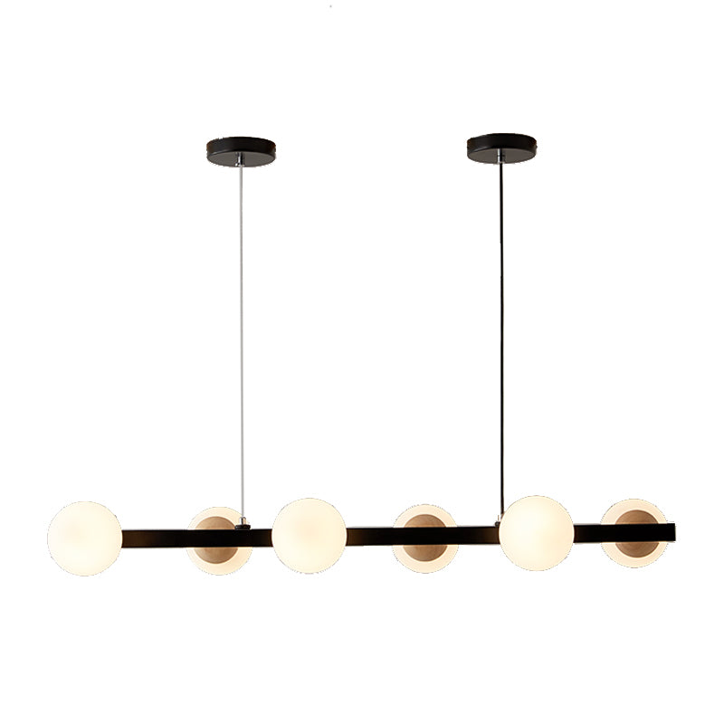 Brown Hanging Ceiling Light White Glass Modern Island Lamps for Dining Room