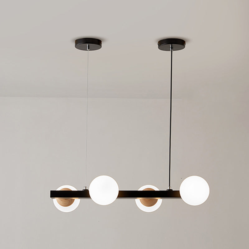 Brown Hanging Ceiling Light White Glass Modern Island Lamps for Dining Room