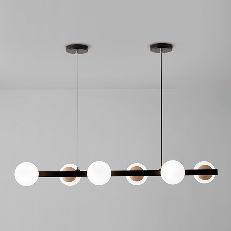 Brown Hanging Ceiling Light White Glass Modern Island Lamps for Dining Room