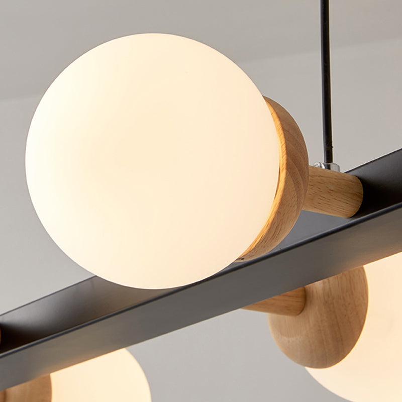 Brown Hanging Ceiling Light White Glass Modern Island Lamps for Dining Room