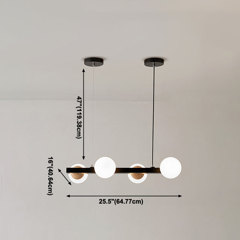 Brown Hanging Ceiling Light White Glass Modern Island Lamps for Dining Room