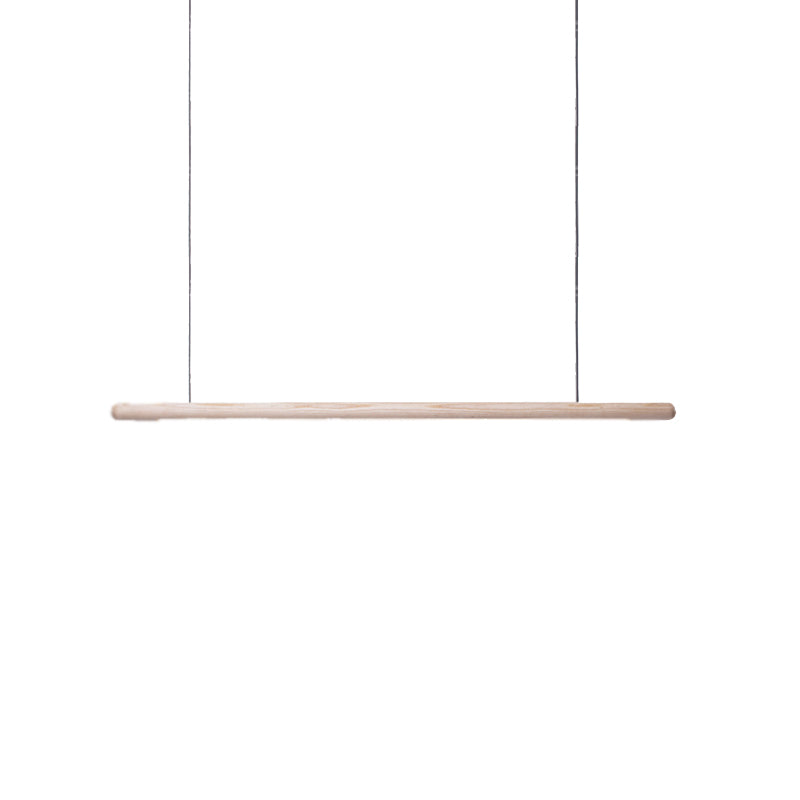 Modern Wood Chandelier Lamp Linear 1 Light LED Island Pendant for Office