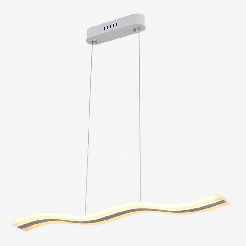 White Metal Hanging Pendant Lights Modern S Shape Hanging Lamps for Office