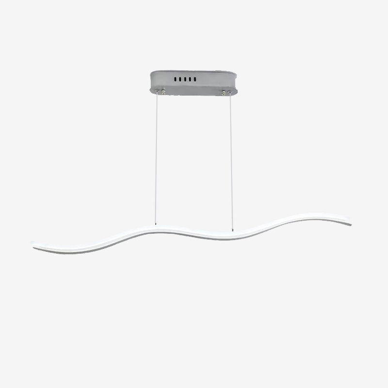 White Metal Hanging Pendant Lights Modern S Shape Hanging Lamps for Office