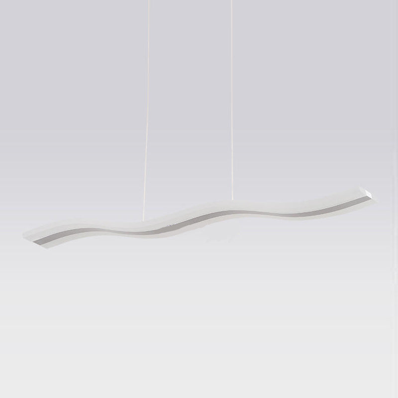 White Metal Hanging Pendant Lights Modern S Shape Hanging Lamps for Office