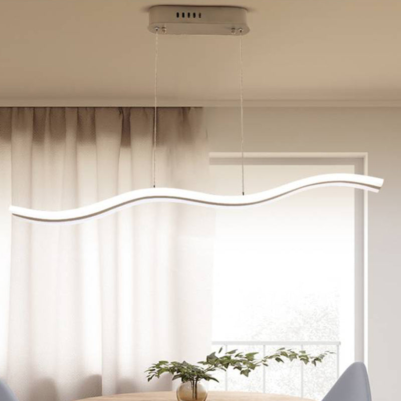 White Metal Hanging Pendant Lights Modern S Shape Hanging Lamps for Office