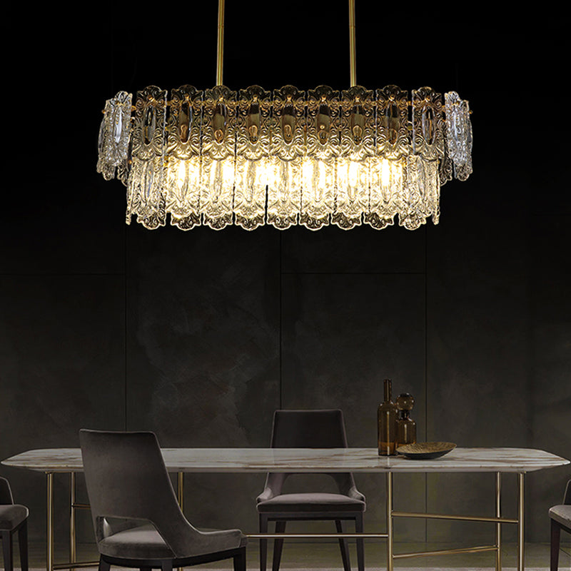 Rectangle Island Lighting Fixtures Modern Glass Island Lighting with Glass Shade