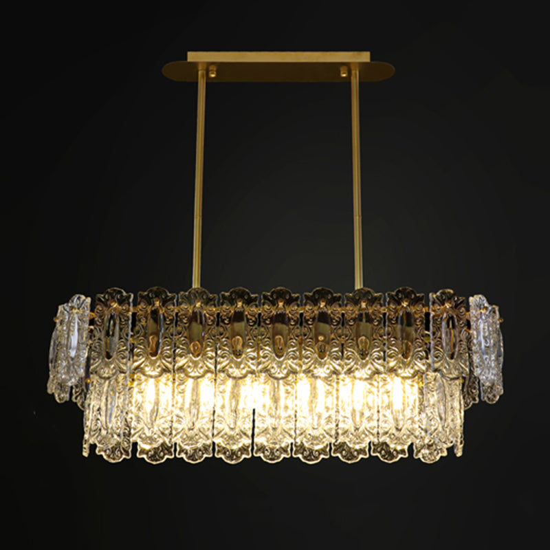 Rectangle Island Lighting Fixtures Modern Glass Island Lighting with Glass Shade