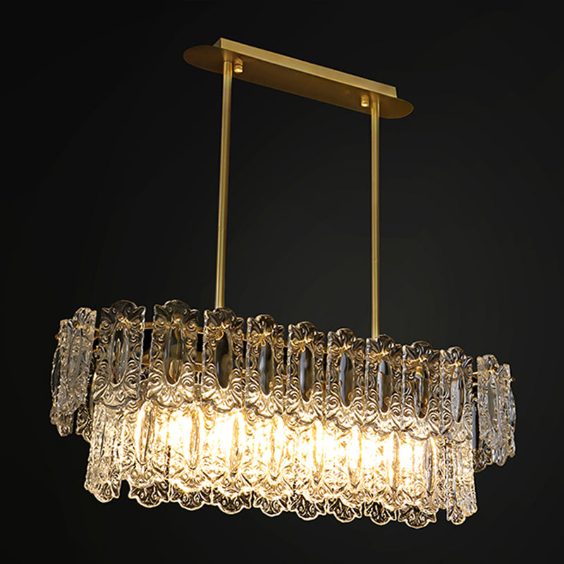 Rectangle Island Lighting Fixtures Modern Glass Island Lighting with Glass Shade