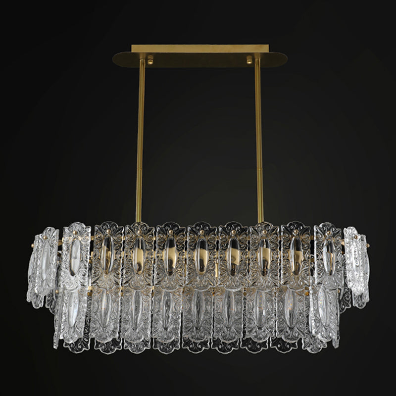 Rectangle Island Lighting Fixtures Modern Glass Island Lighting with Glass Shade