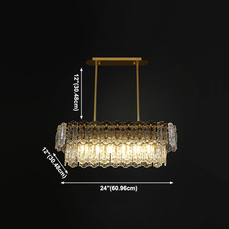 Rectangle Island Lighting Fixtures Modern Glass Island Lighting with Glass Shade