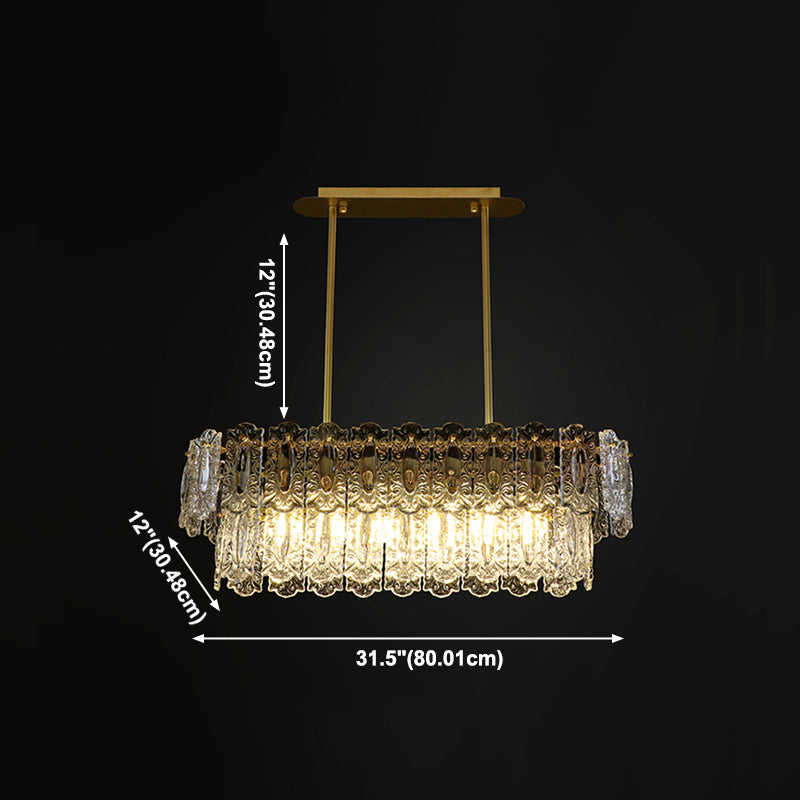 Rectangle Island Lighting Fixtures Modern Glass Island Lighting with Glass Shade