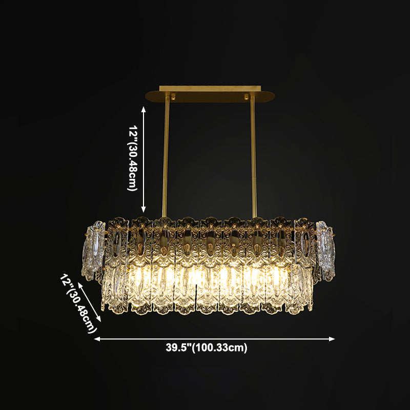 Rectangle Island Lighting Fixtures Modern Glass Island Lighting with Glass Shade