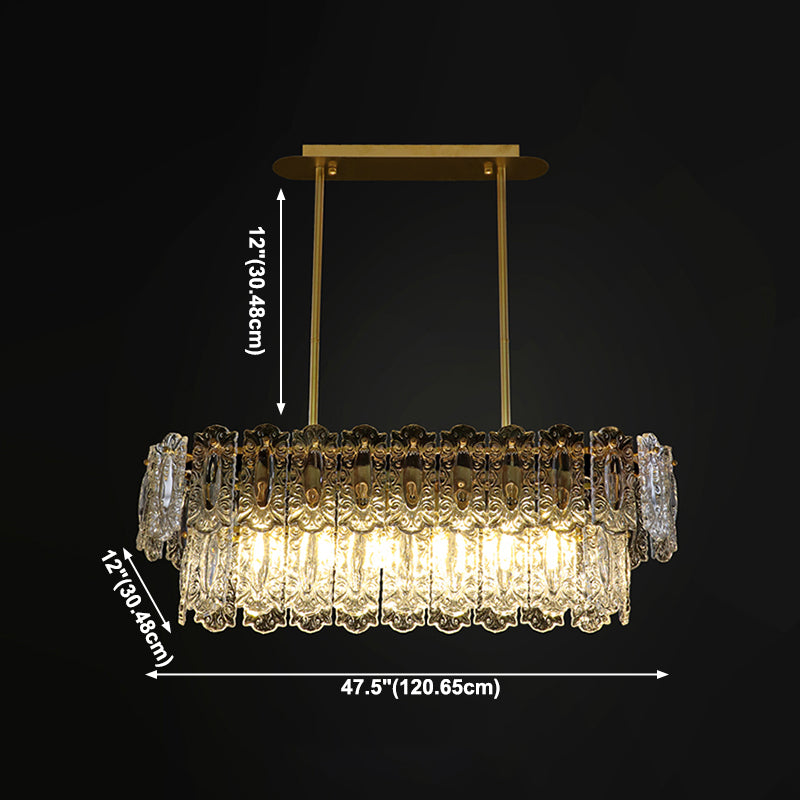 Rectangle Island Lighting Fixtures Modern Glass Island Lighting with Glass Shade