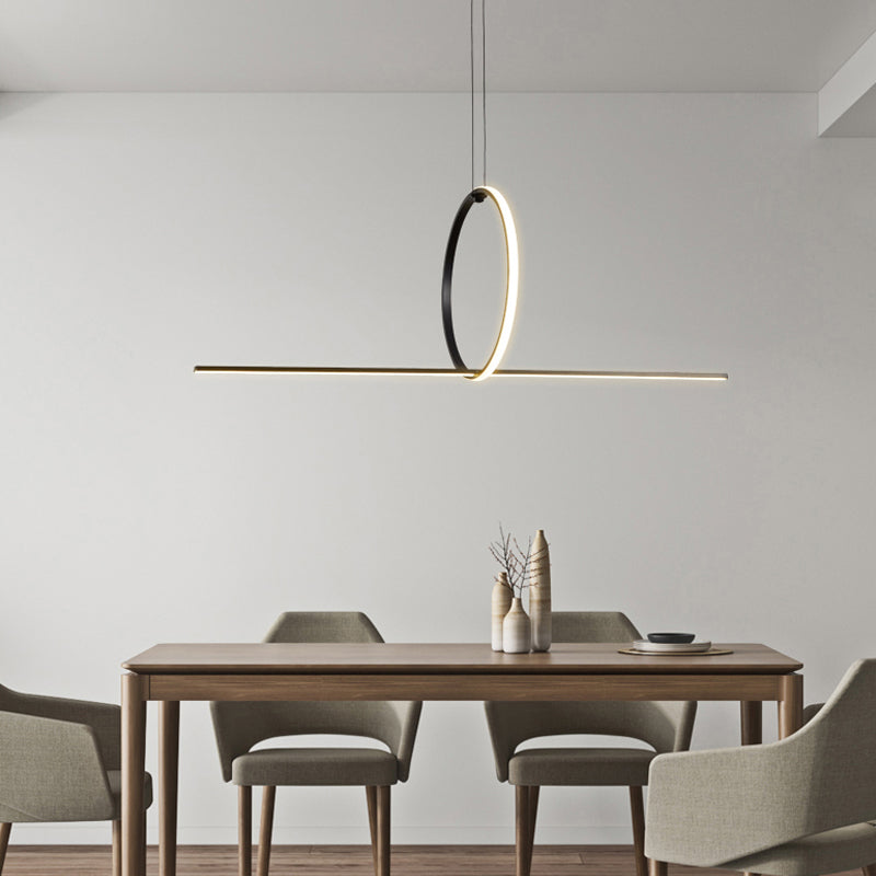 Minimaliste moderne à LED LEDTANT Metal 2 Light Island Light for Dining Room