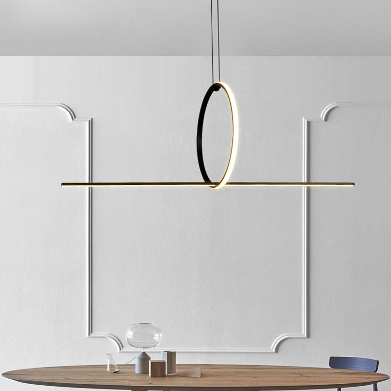 Minimaliste moderne à LED LEDTANT Metal 2 Light Island Light for Dining Room