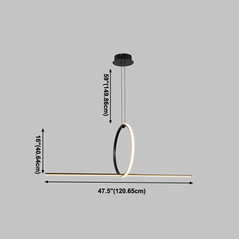 Minimaliste moderne à LED LEDTANT Metal 2 Light Island Light for Dining Room