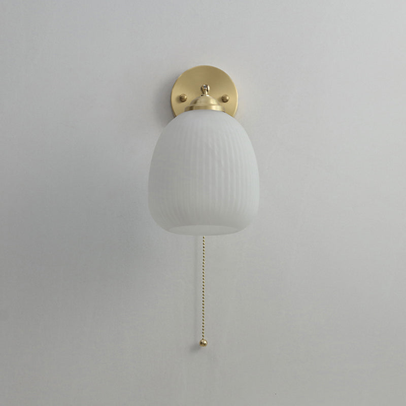 Glass 1-Light Geometric Wall Lighting Modern Style Wall Mounted Light Fixture in White