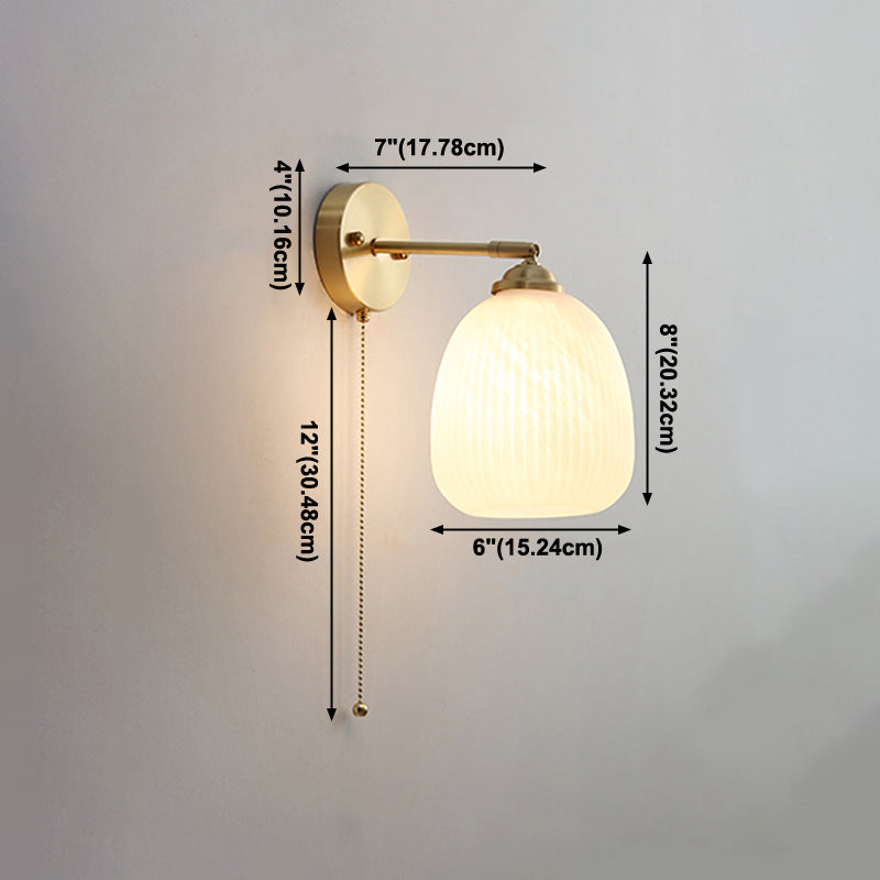 Glass 1-Light Geometric Wall Lighting Modern Style Wall Mounted Light Fixture in White