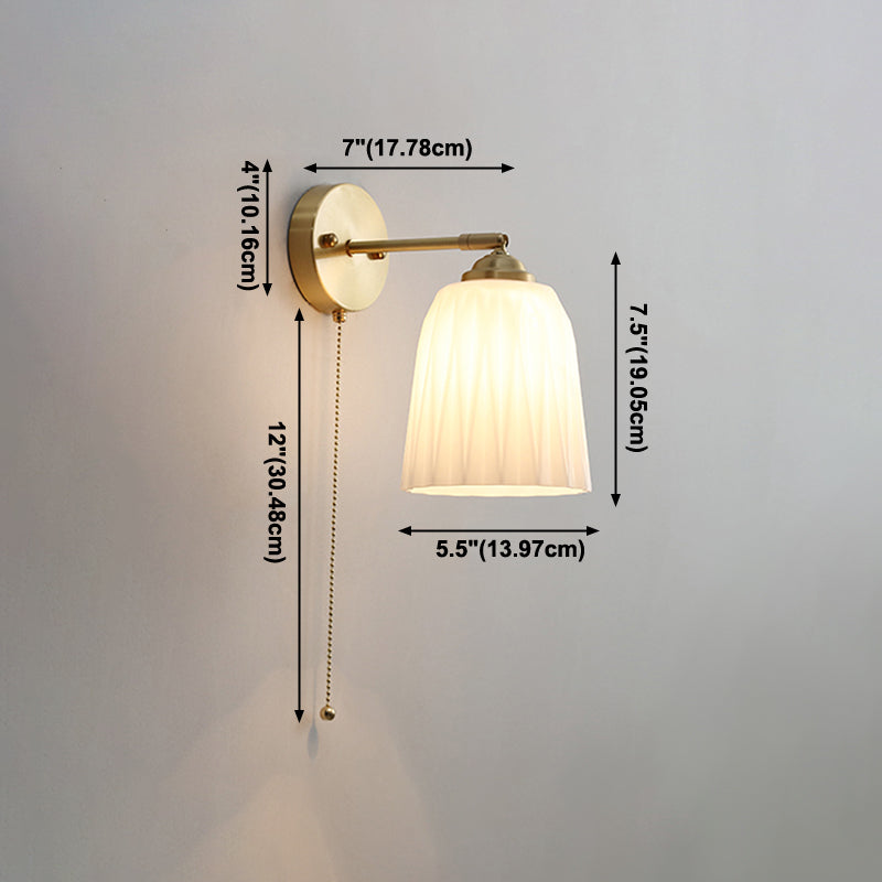 Glass 1-Light Geometric Wall Lighting Modern Style Wall Mounted Light Fixture in White