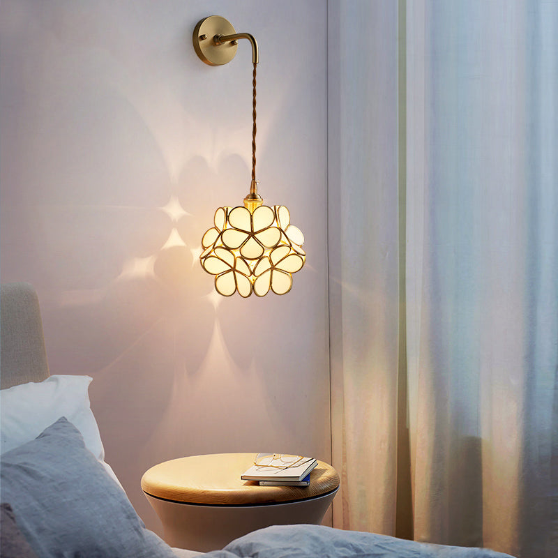 1 Light Unique Glass Wall Light Modern Style Wall Mount Light Fixture