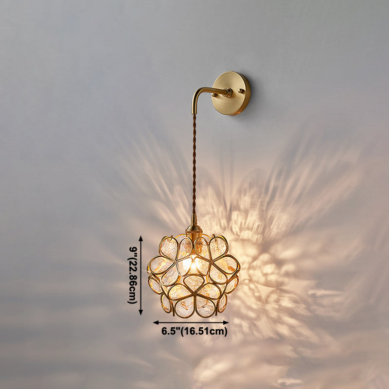 1 Light Unique Glass Wall Light Modern Style Wall Mount Light Fixture