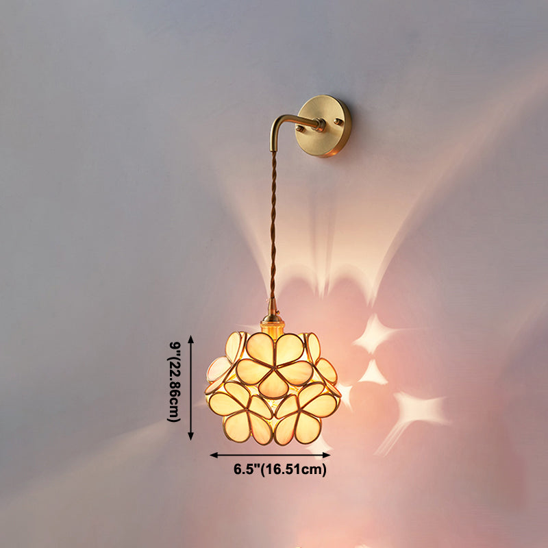 1 Light Unique Glass Wall Light Modern Style Wall Mount Light Fixture